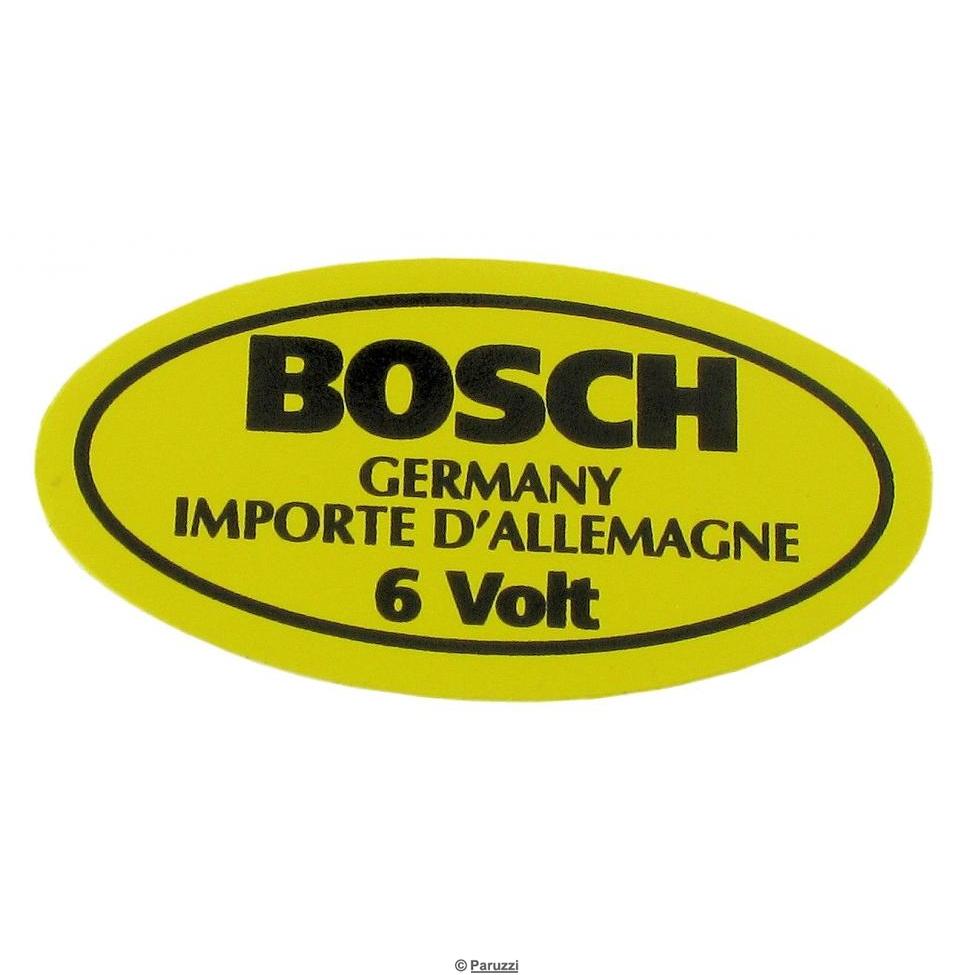 Hochspannungsspule Aufkleber Bosch 6V für VW Oldtimer
